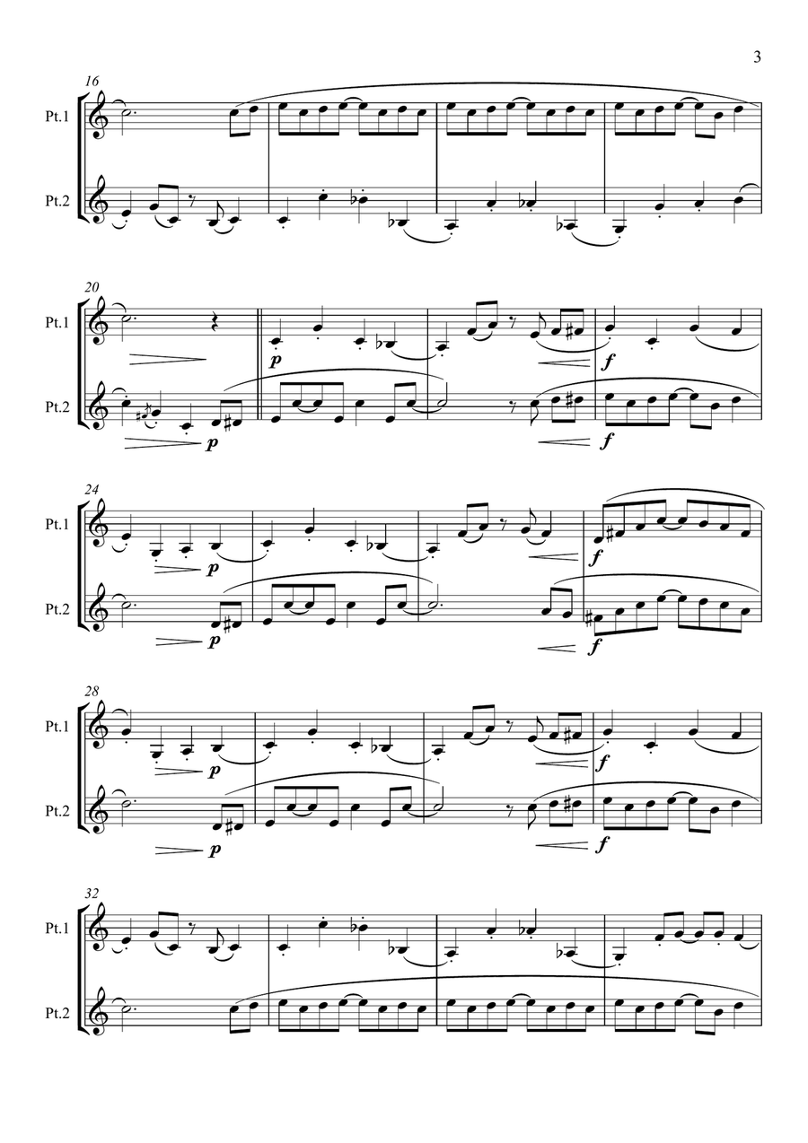 The Entertainer (Brass, Clarinet or Bassoon Duet) Woodwind Duet scores gallery preview page 3