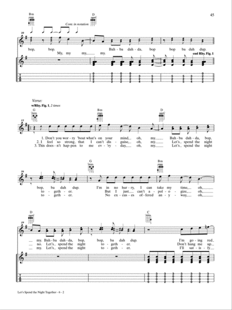 Let's Spend the Night Together Ukulele scores gallery preview page 2