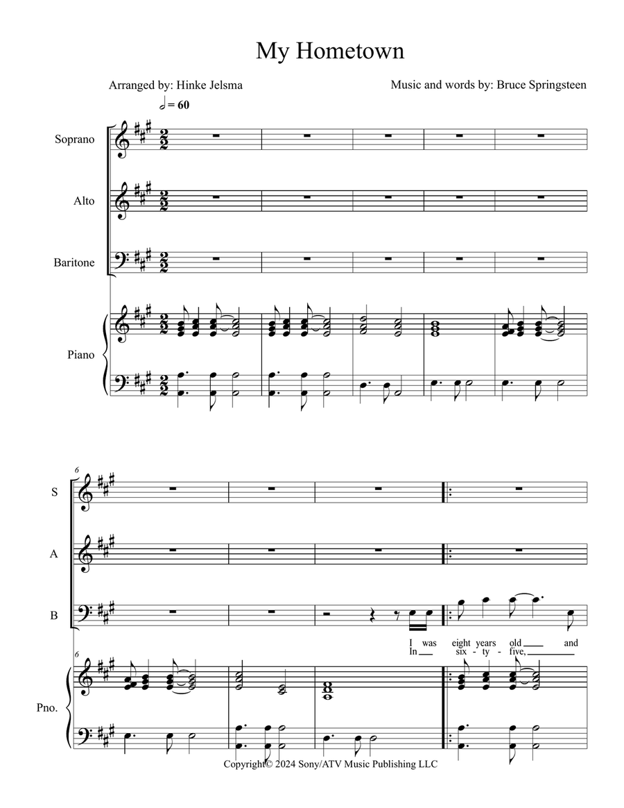 My Hometown 3-Part scores gallery preview page 1