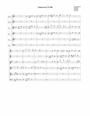 Canzon no.2 a6 (1615) (Arrangement for 6 recorders)