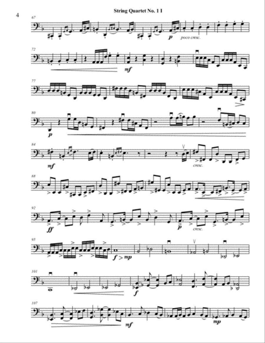 String Quartet 1 in D Minor - Cello String Quartet scores gallery preview page 4