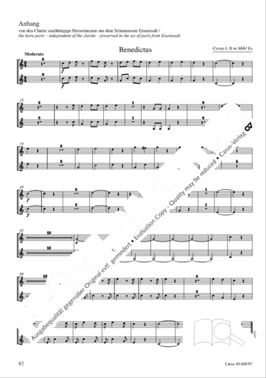 Missa Sancti Bernardi von Offida in B 4-Part scores gallery preview page 97