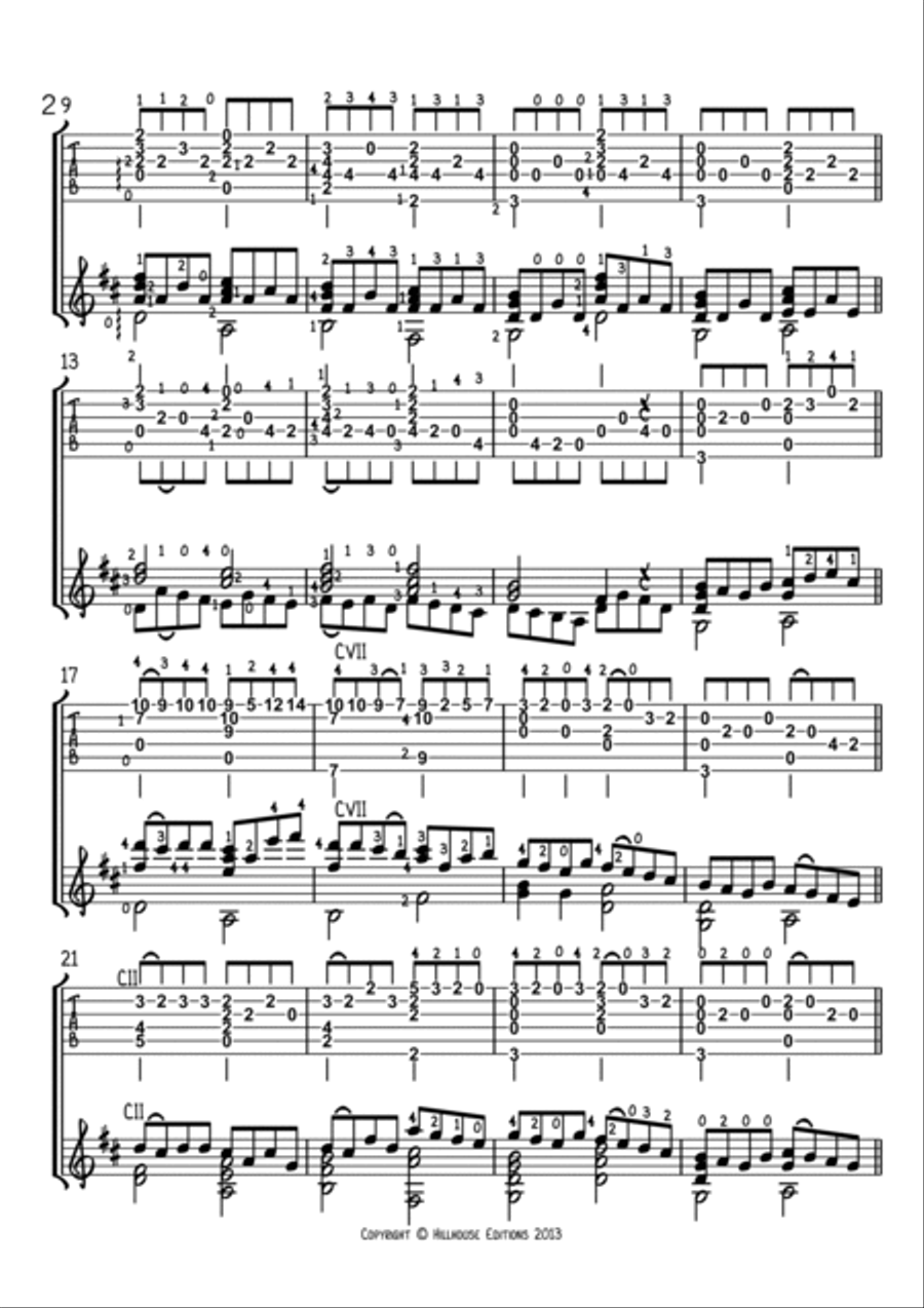 Pachelbel's Canon Classical Guitar scores gallery preview page 2