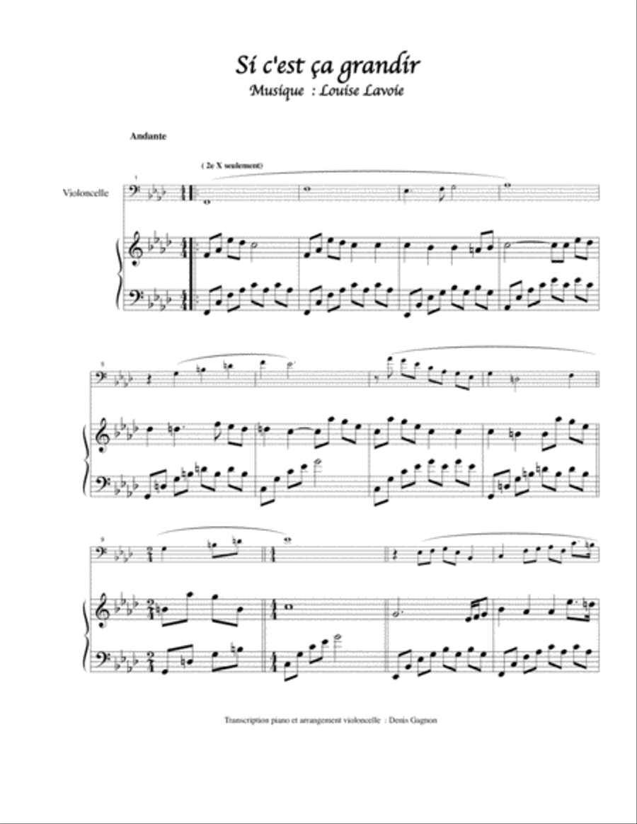 Si c'est ça grandir (piano solo) image number null
