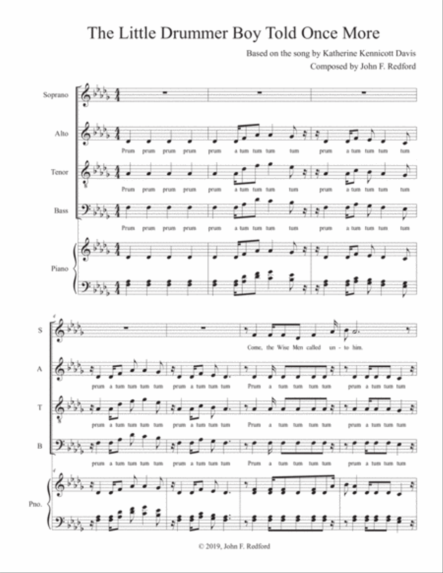 The Little Drummer Boy TTBB scores gallery preview page 1