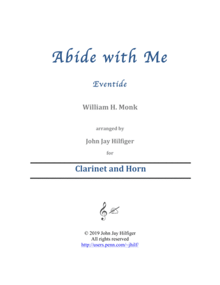 Book cover for Abide with Me for Clarinet and Horn