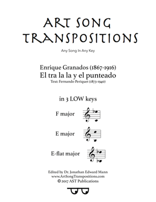 GRANADOS: El tra la la y el punteado (in 3 low keys: F, E, E-flat major)