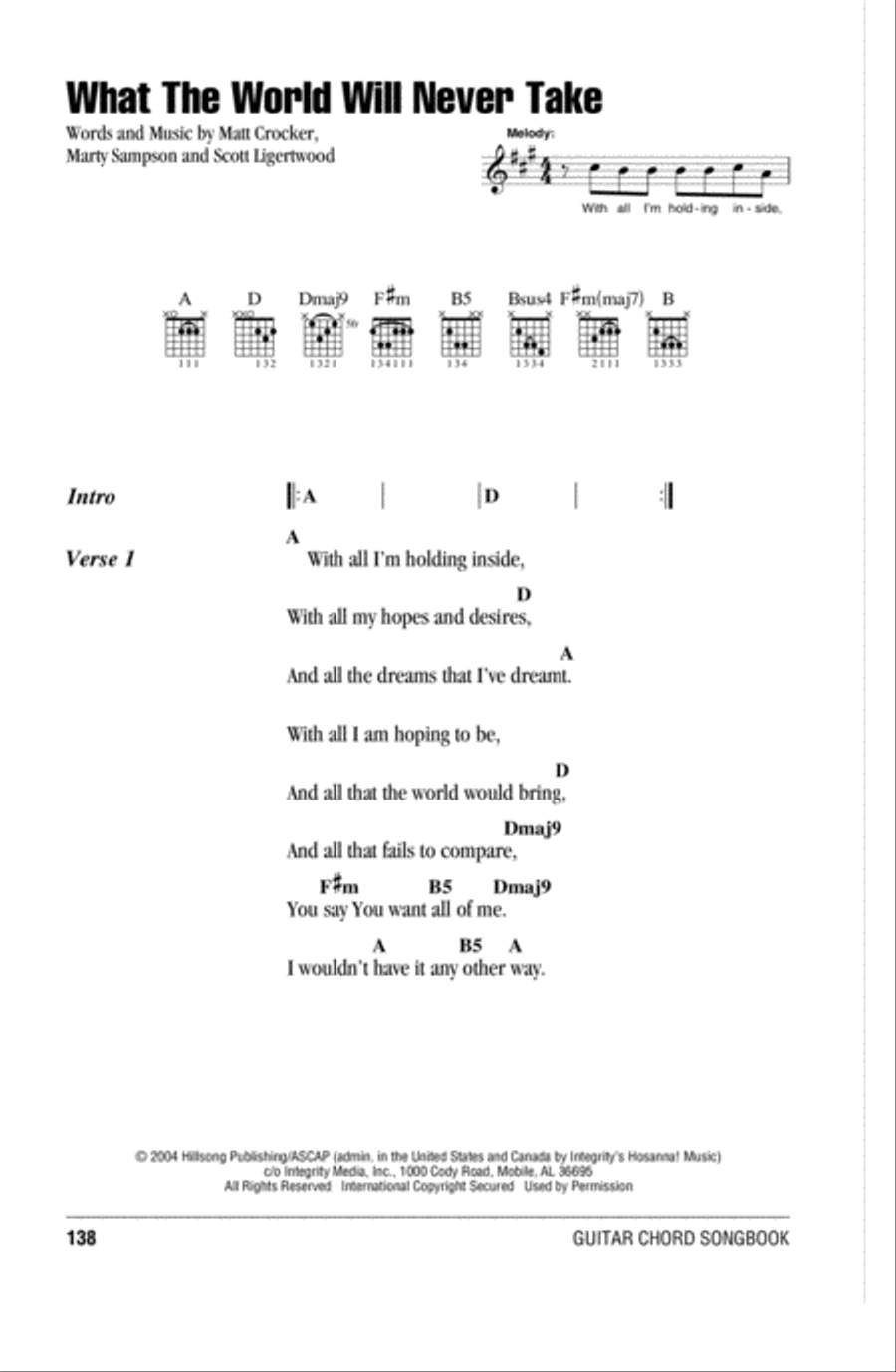 What The World Will Never Take Acoustic Guitar scores gallery preview page 1