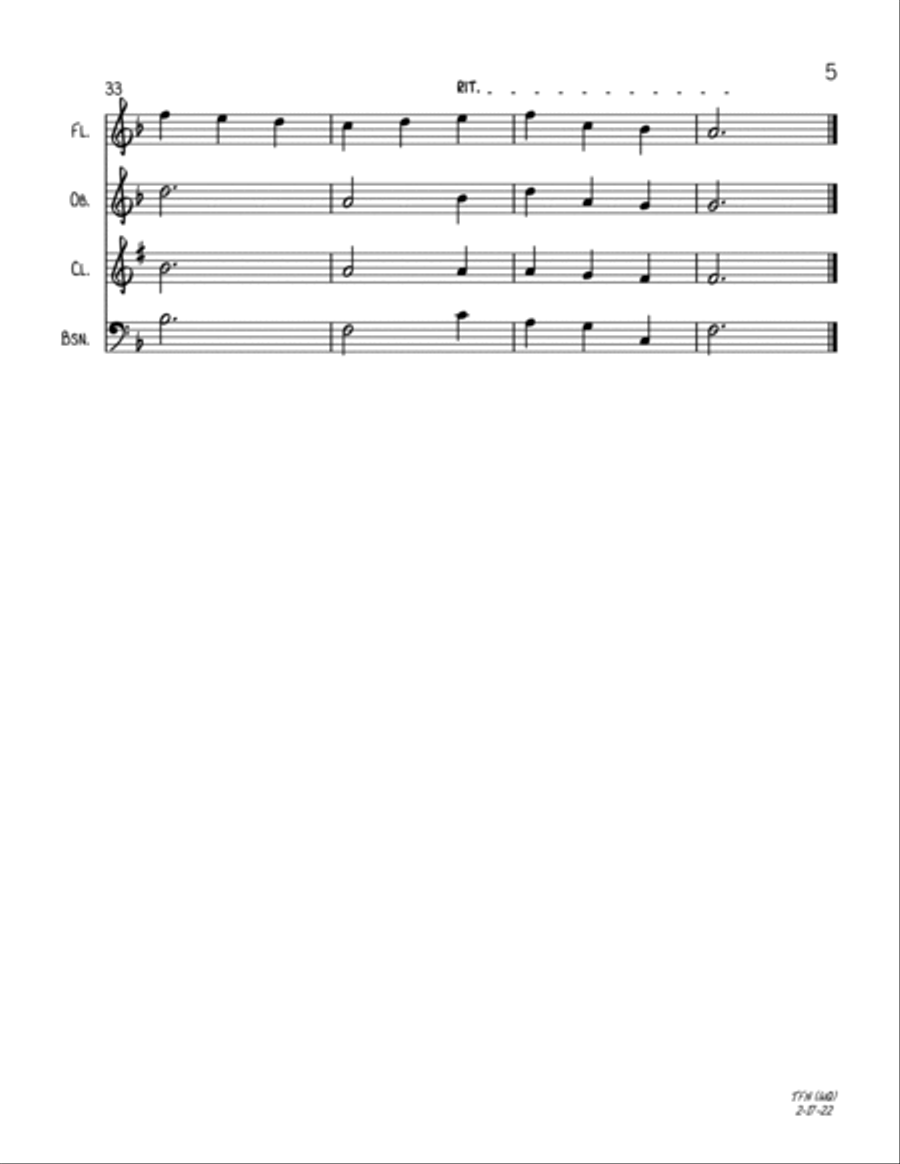 The First Noel (Wind Quartet) Woodwind Quartet scores gallery preview page 5