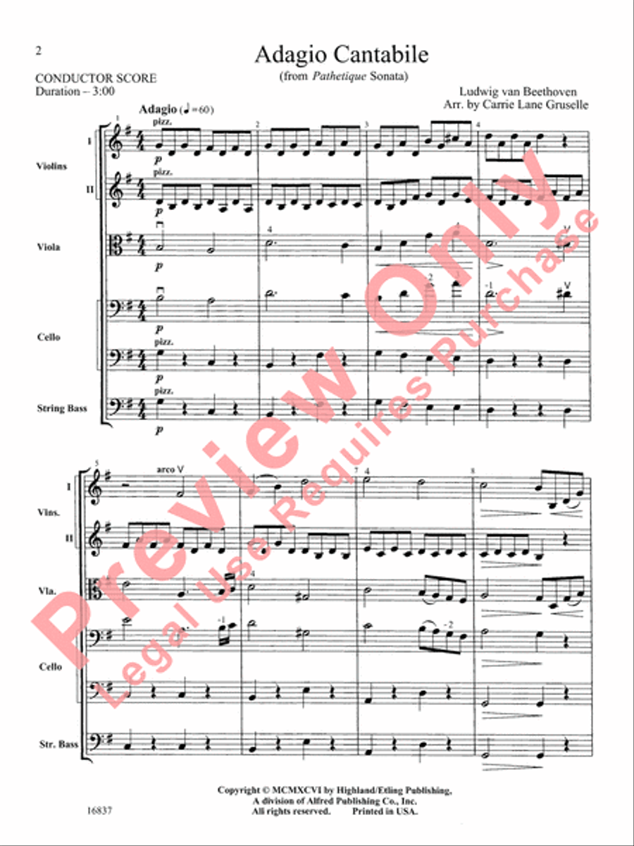 Adagio Cantabile String Orchestra scores gallery preview page 3