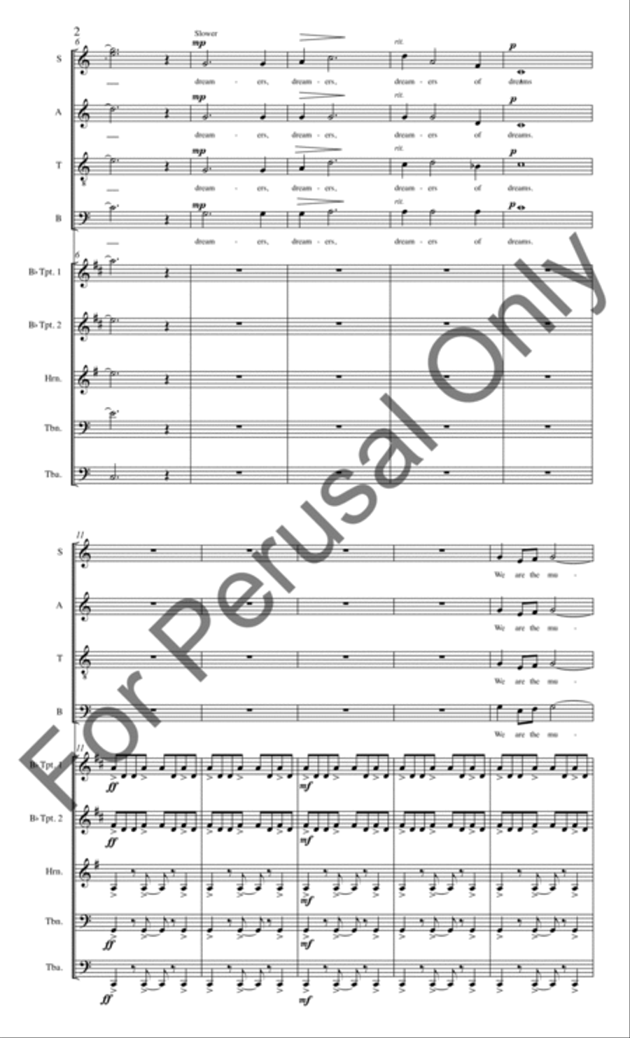 We Are The Music Makers (Brass Quintet Score/Parts) Choir scores gallery preview page 3