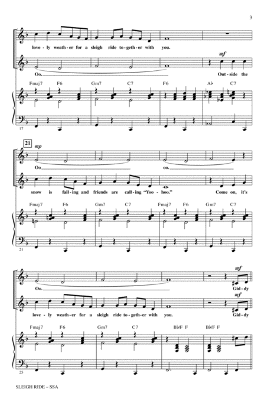 Sleigh Ride (arr. Mark Brymer) SSA scores gallery preview page 2