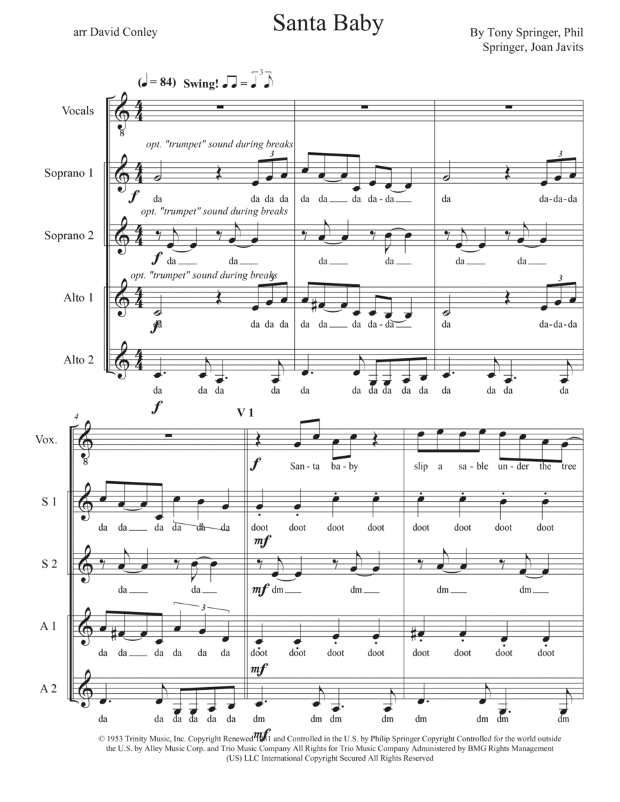 Santa Baby Santa Baby SSAA scores gallery preview page 1
