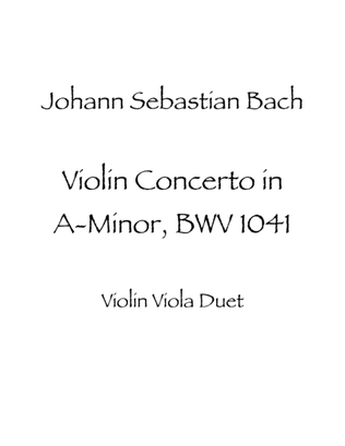 Book cover for Violin Concerto in A minor, BWV 1041