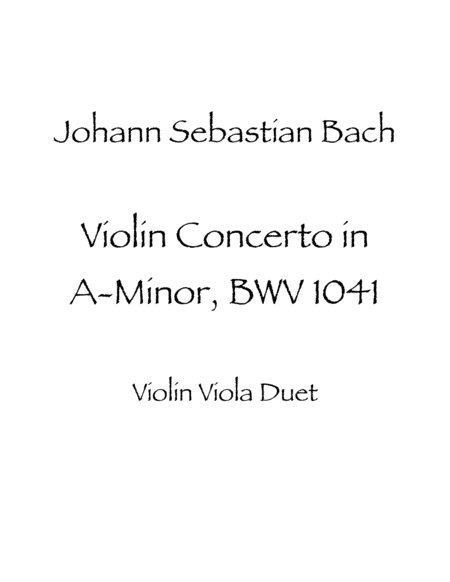 Violin Concerto in A minor, BWV 1041 image number null