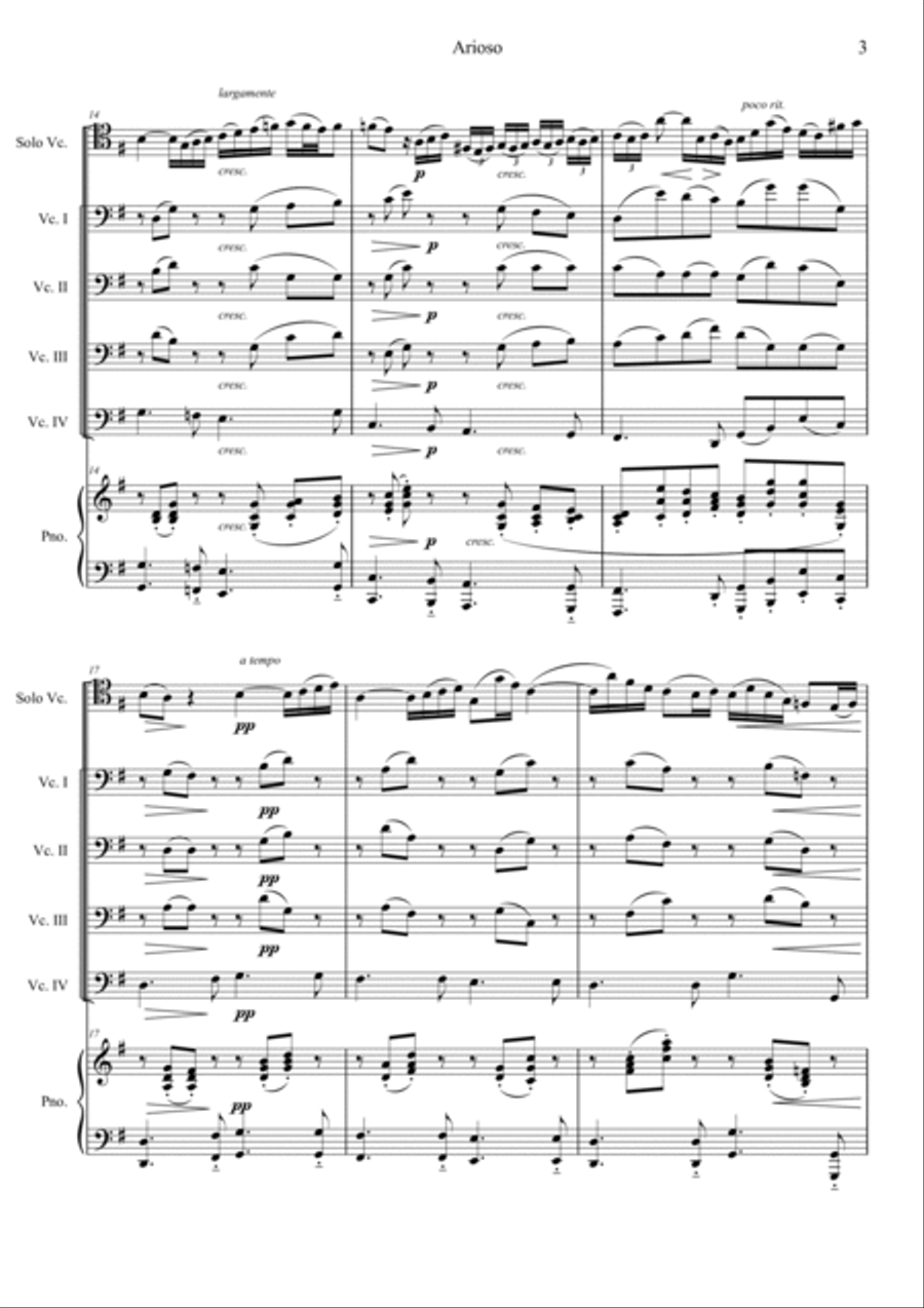 Arioso from Cantata BWV 156 (Adagio) Piano scores gallery preview page 3