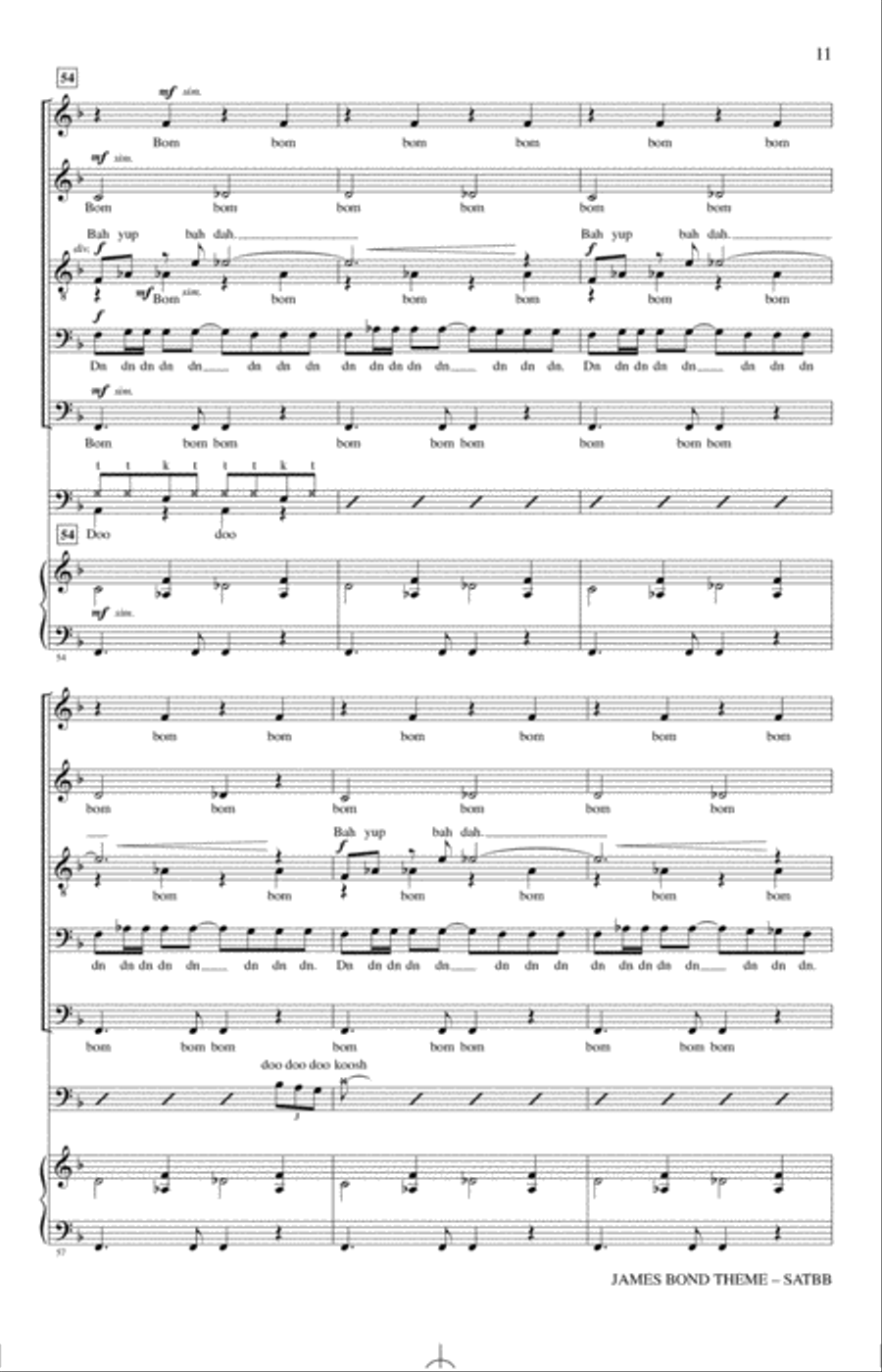 James Bond Theme (arr. Alan Billingsley) 4-Part scores gallery preview page 10