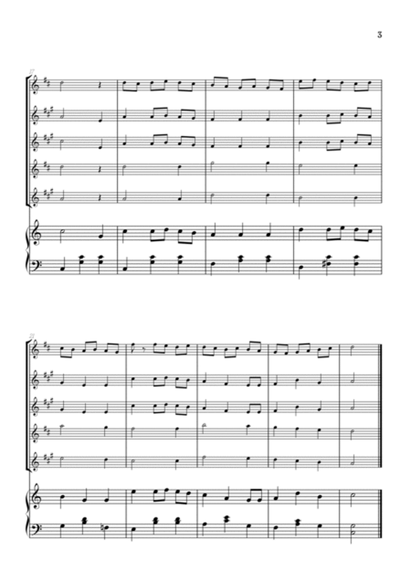 We Wish You a Merry Christmas for Sax Quintet & Piano • easy Christmas sheet music image number null