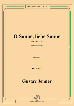 Jenner-O Sonne,liebe Sonne,in g minor,Op.2 No.2