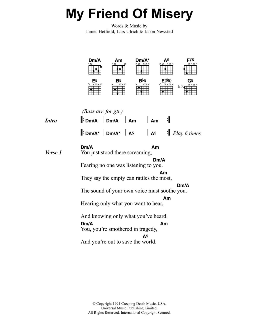 My Friend Of Misery Electric Guitar scores gallery preview page 1