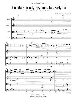 Sweelinck: Fantasia Ut, re, mi, fa, sol, la for String Quartet - Score Only