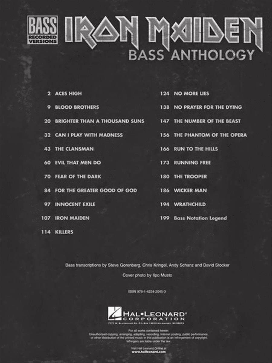 Iron Maiden Bass Anthology Bass Guitar Tablature scores gallery preview page 3