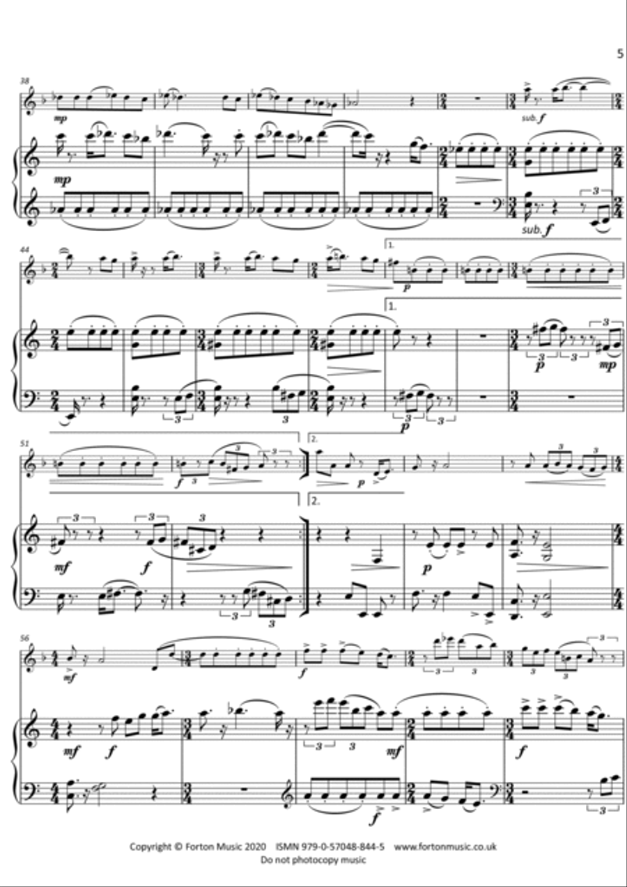 Sonata for Alto Flute and Piano Flute scores gallery preview page 5