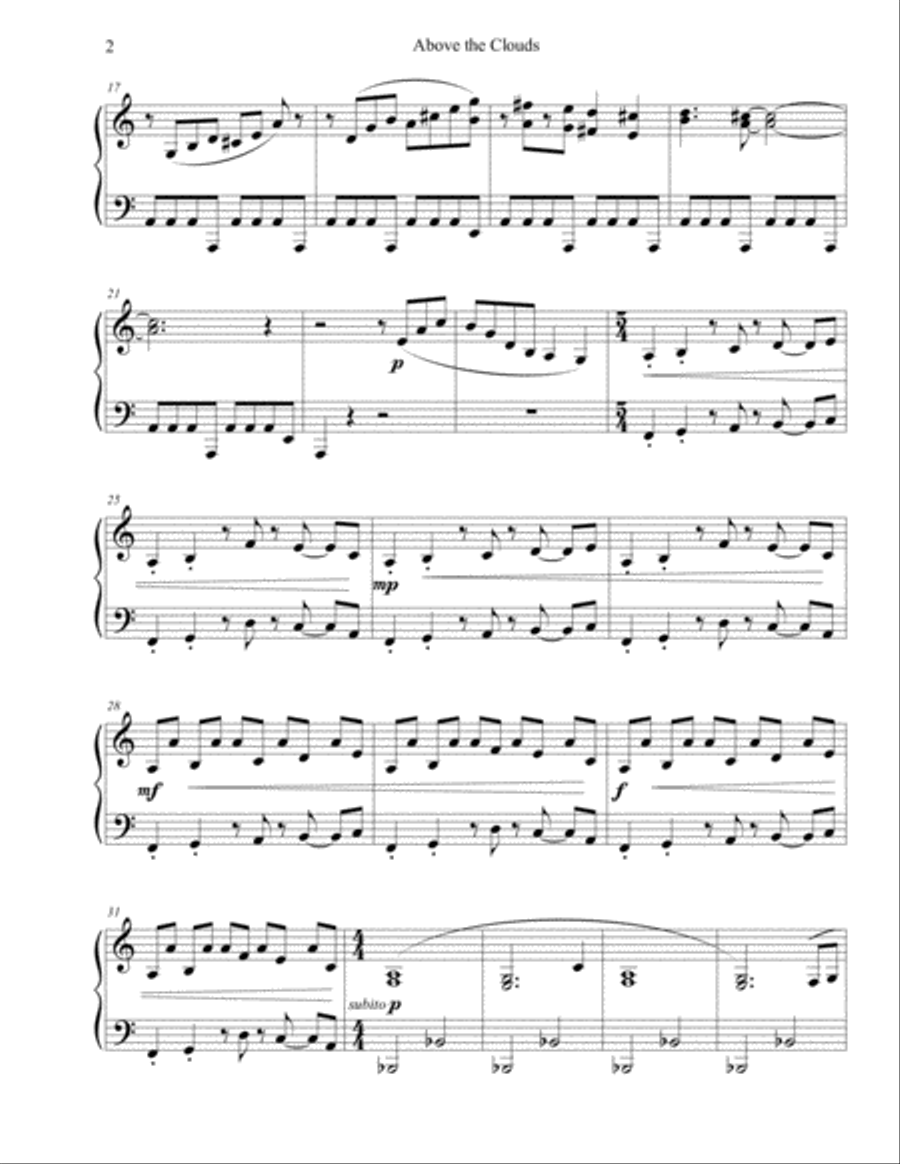 Above the Clouds Piano Solo scores gallery preview page 2