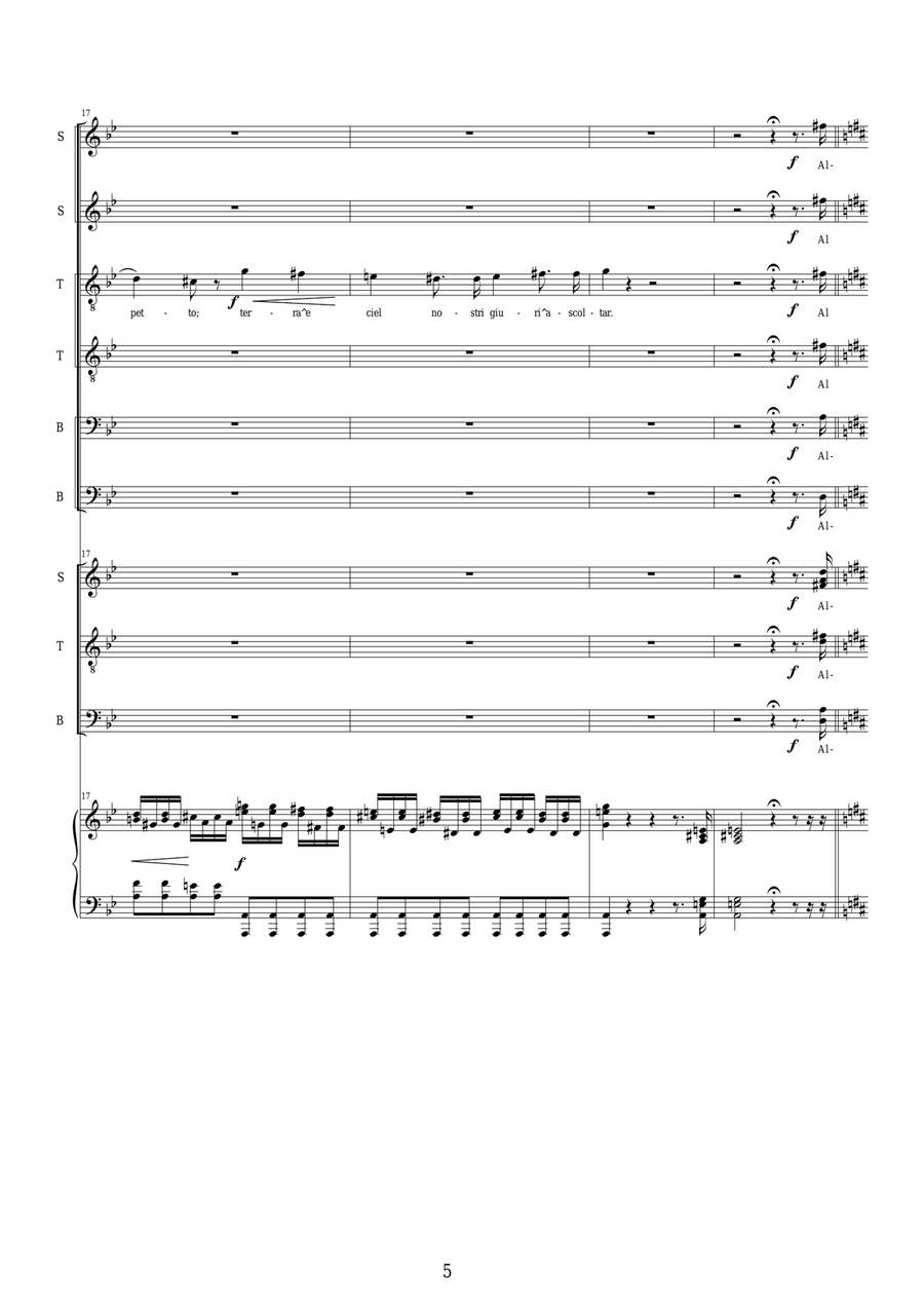 Verdi-I Lombardi alla prima Crociata(Act1-II)All'empio che infrange...Solo voices-Choir STB and pian STB scores gallery preview page 5