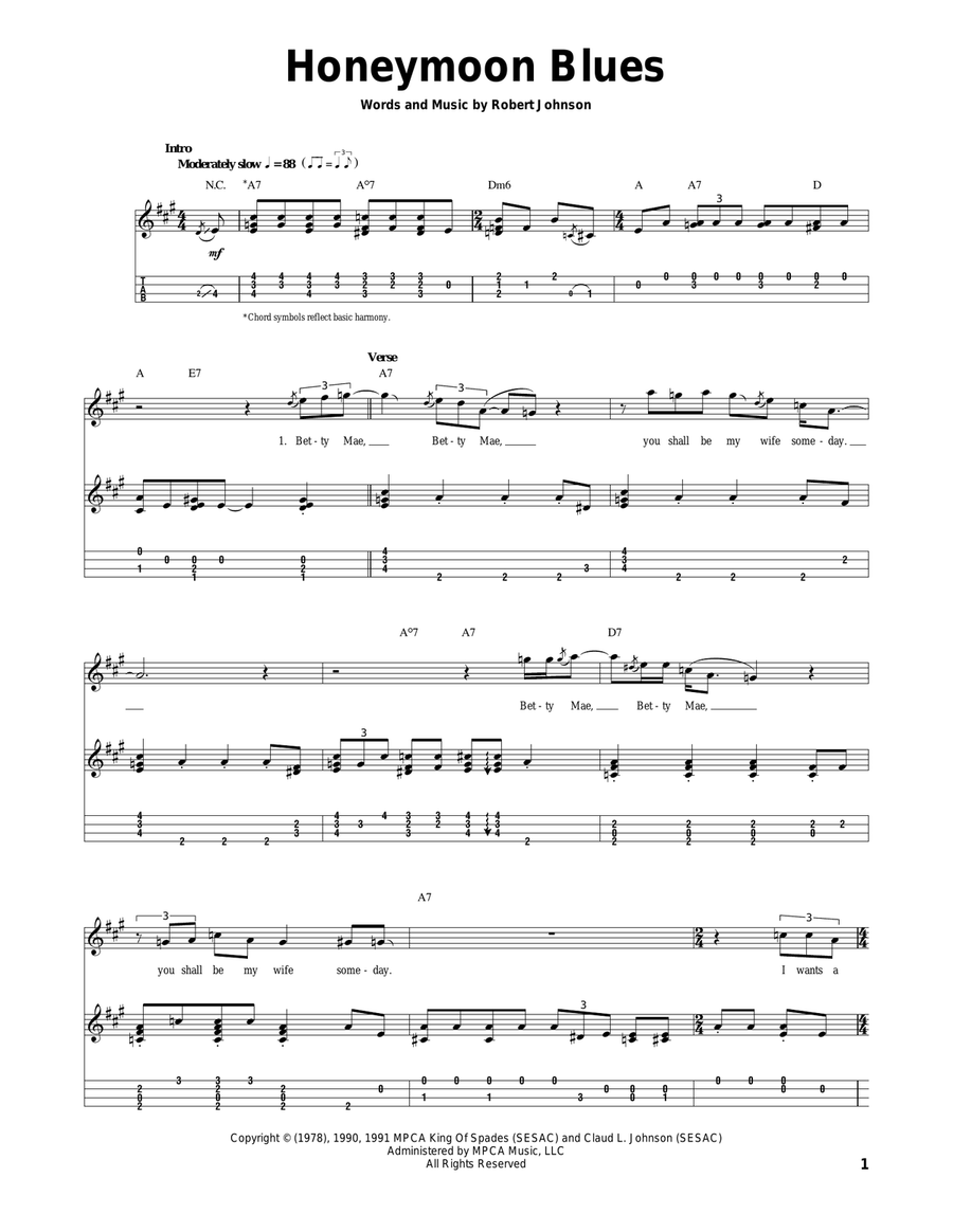Honeymoon Blues Ukulele scores gallery preview page 1