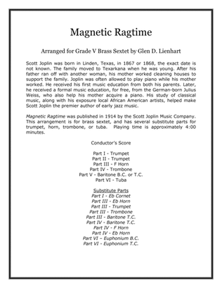 Book cover for Magnetic Ragtime (Brass)