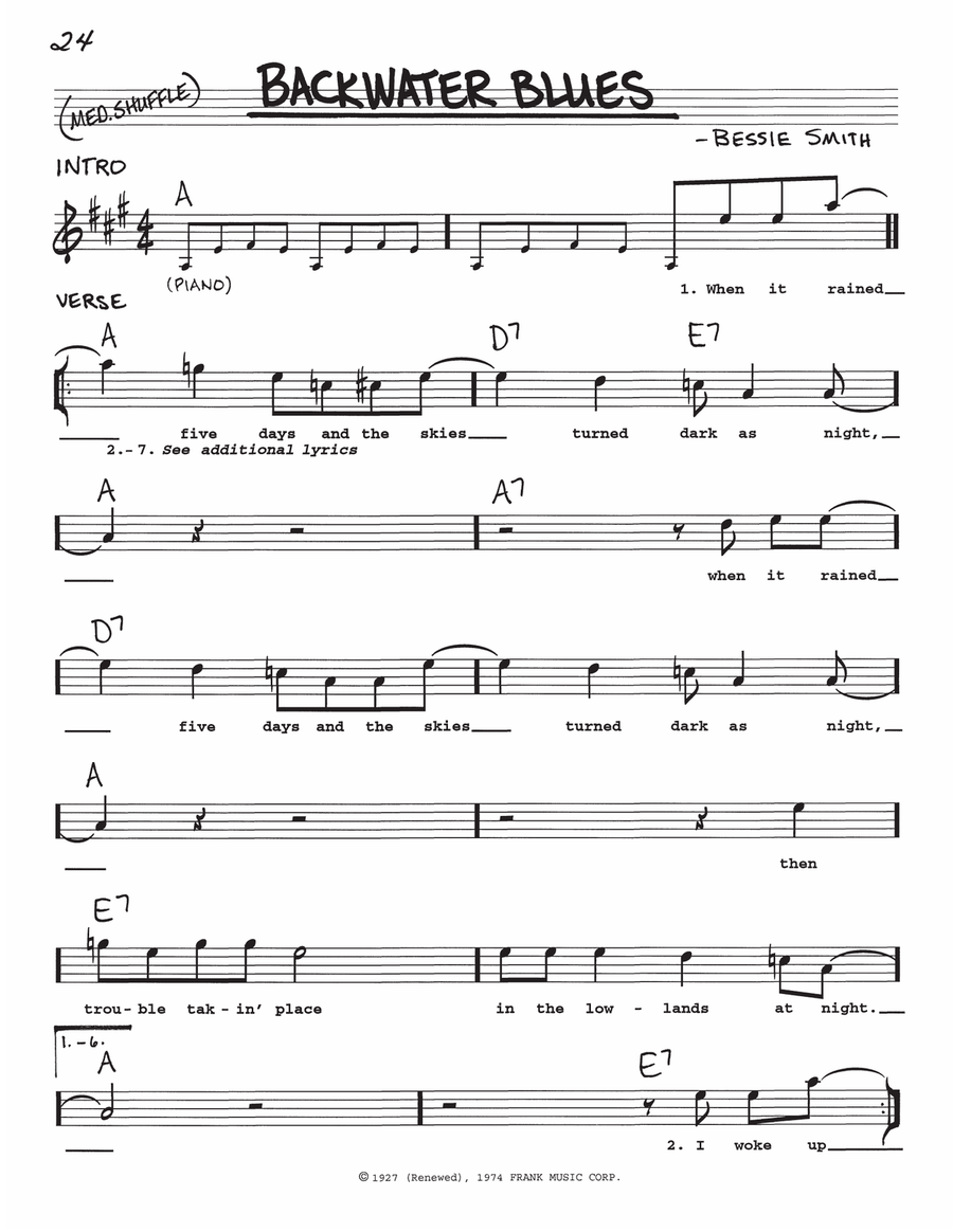 Backwater Blues Voice scores gallery preview page 1