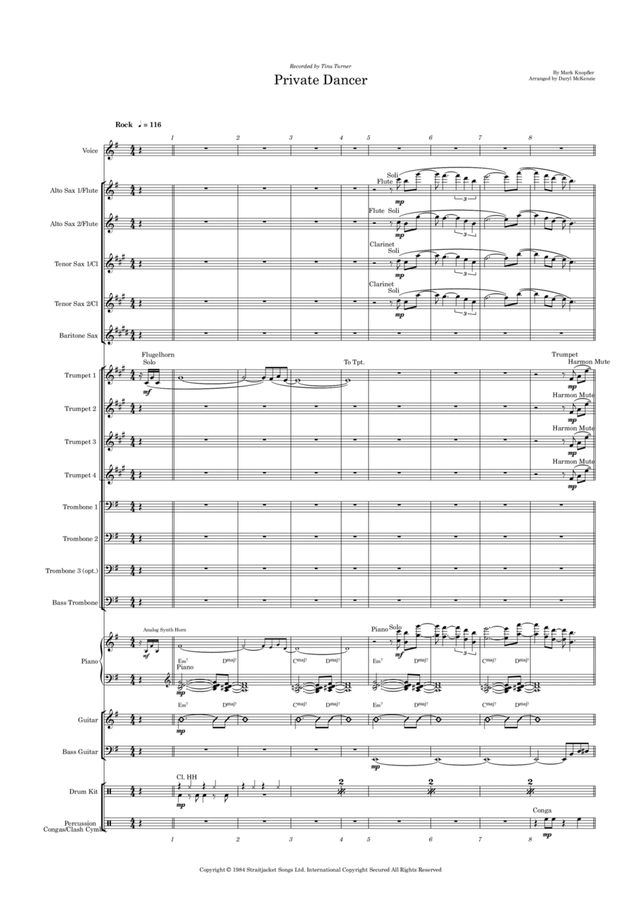 Private Dancer Jazz Ensemble scores gallery preview page 1