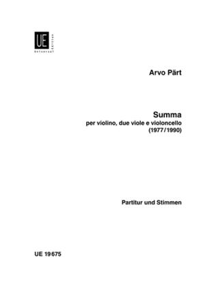 Book cover for Summa, 2 Vlns, 2 Violas & Cell