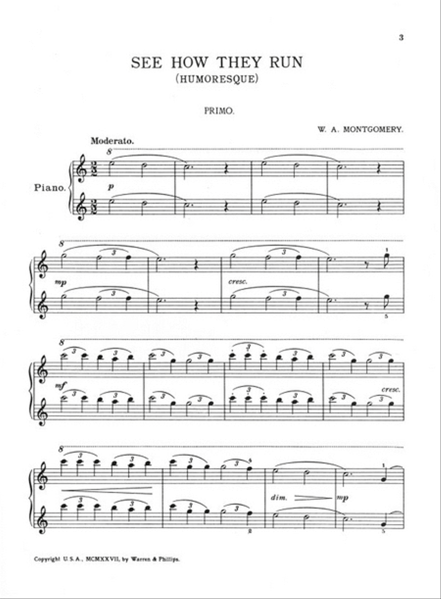 See How They Run Piano Duet scores gallery preview page 3