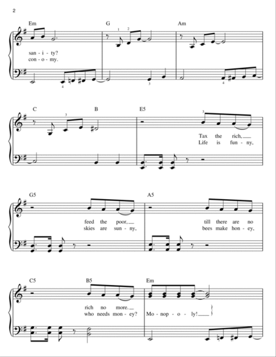 I'd Love To Change The World Easy Piano scores gallery preview page 2