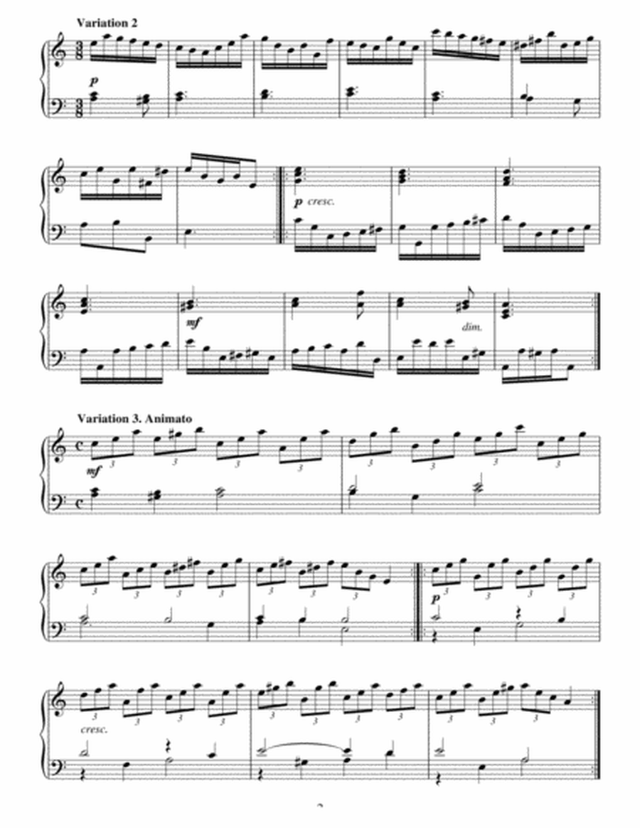 Theme And Variations From Partita In A Minor