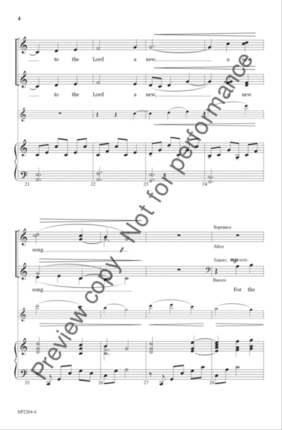 A New Song - Courtney 4-Part scores gallery preview page 5