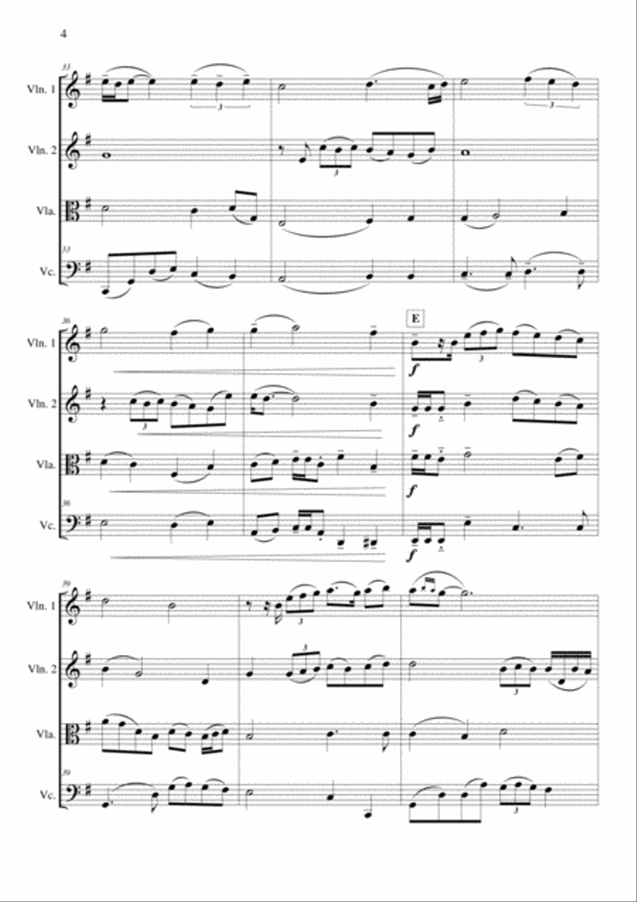 The Wind Beneath My Wings String Quartet scores gallery preview page 5