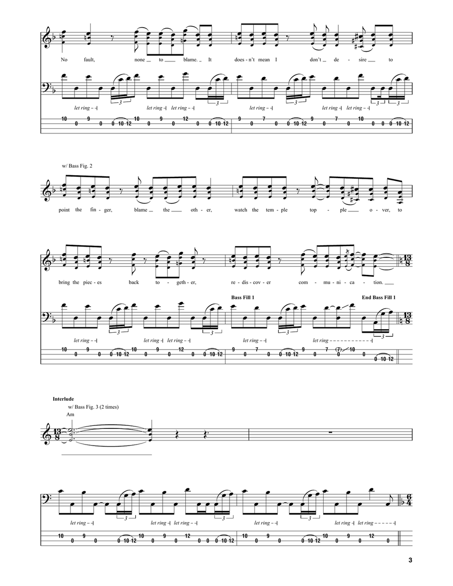 Schism Guitar Tablature scores gallery preview page 3