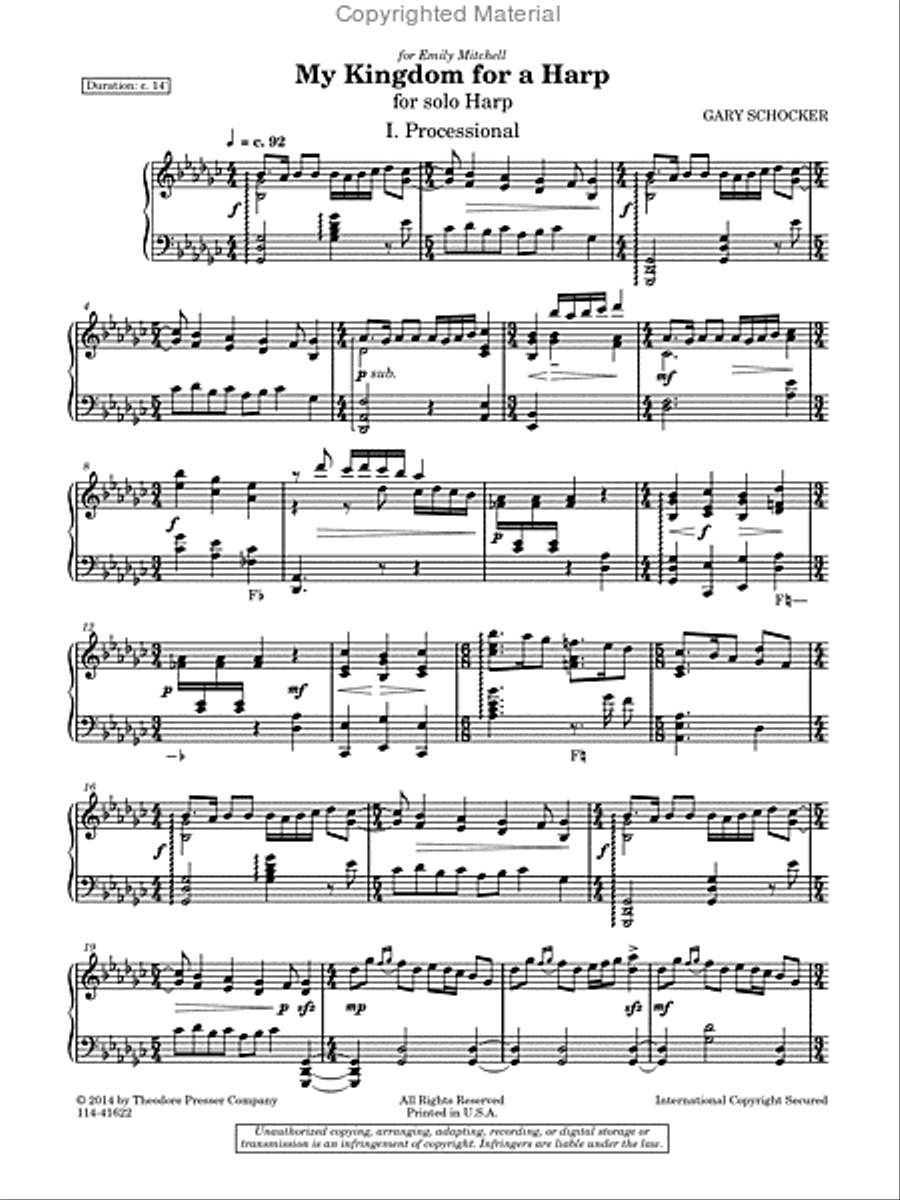 My Kingdom For A Harp Chamber Music scores gallery preview page 2