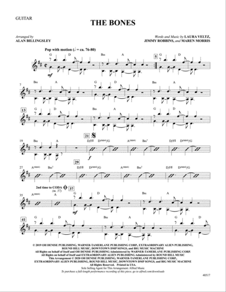 The Bones: Guitar Guitar scores gallery preview page 1