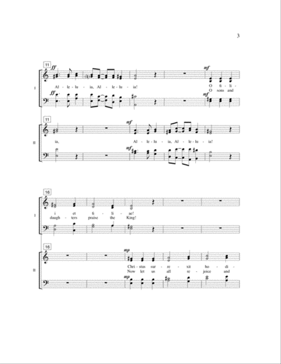 O Filii et Filiae 4-Part scores gallery preview page 3