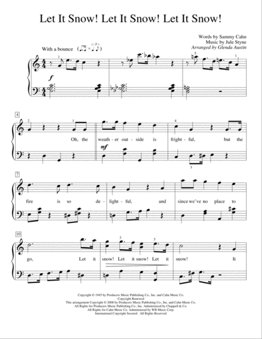 Let It Snow! Let It Snow! Let It Snow! Piano Method scores gallery preview page 1