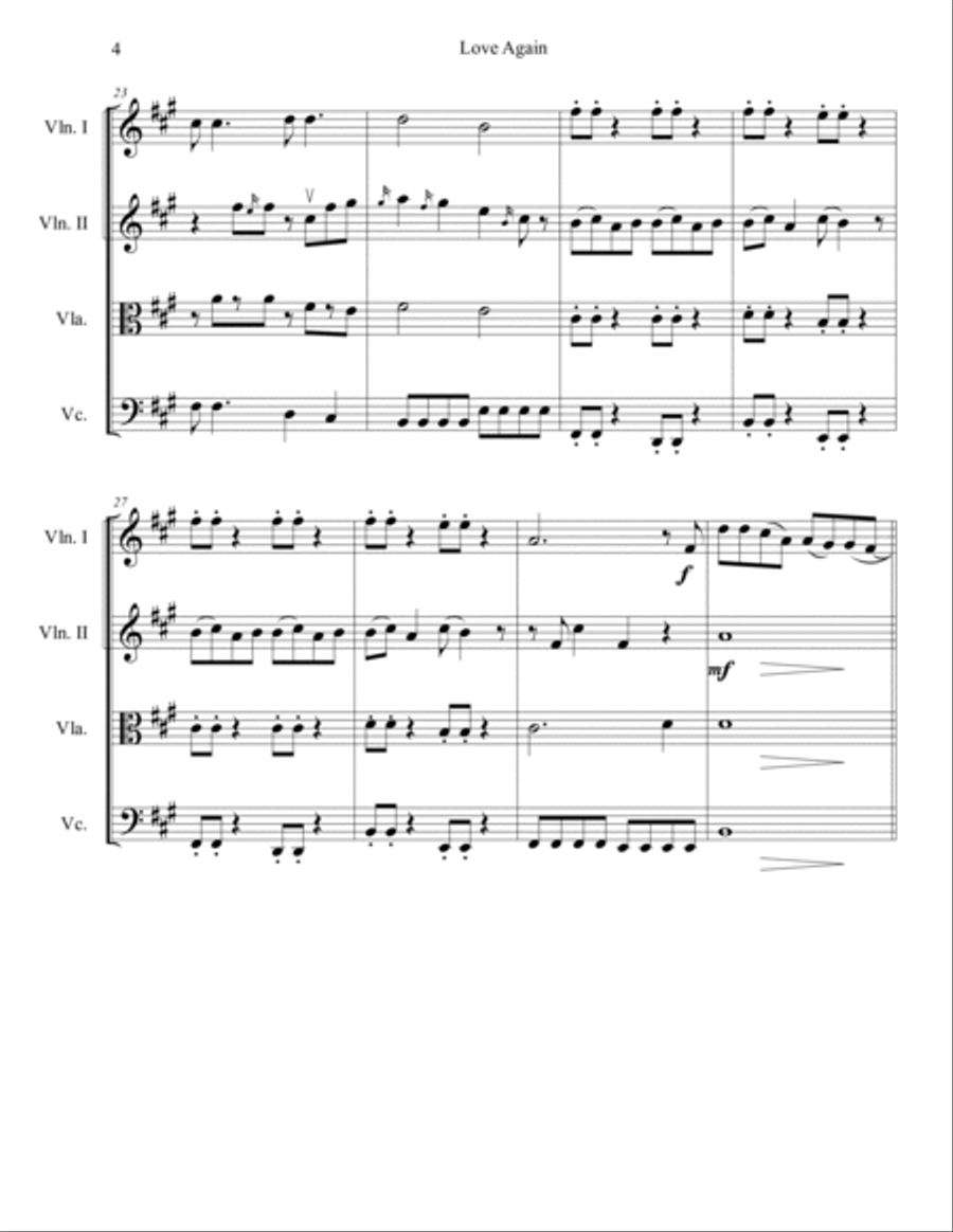 Love Again String Quartet scores gallery preview page 5