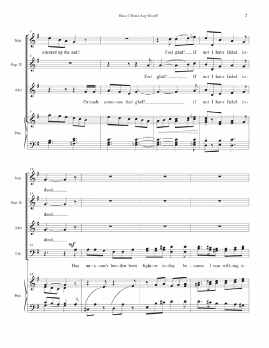 Have I Done Any Good in the World Today? Divisi scores gallery preview page 3