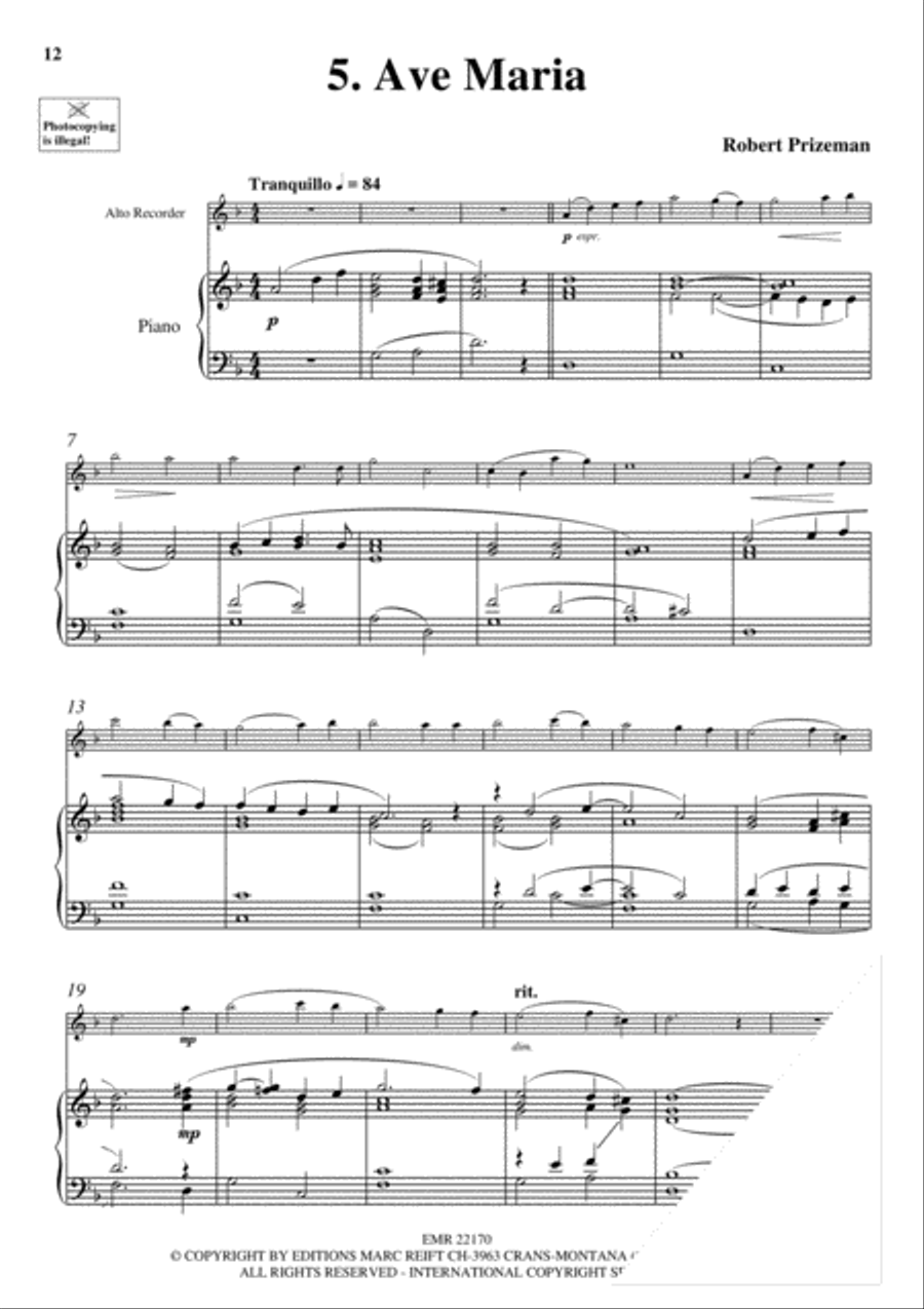 20 Greatest Slow Melodies Alto Recorder scores gallery preview page 7