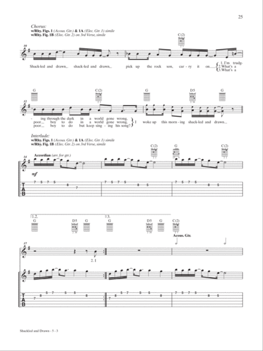 Shackled and Drawn by Bruce Springsteen Guitar Tablature Digital Sheet Music Sheet Music Plus