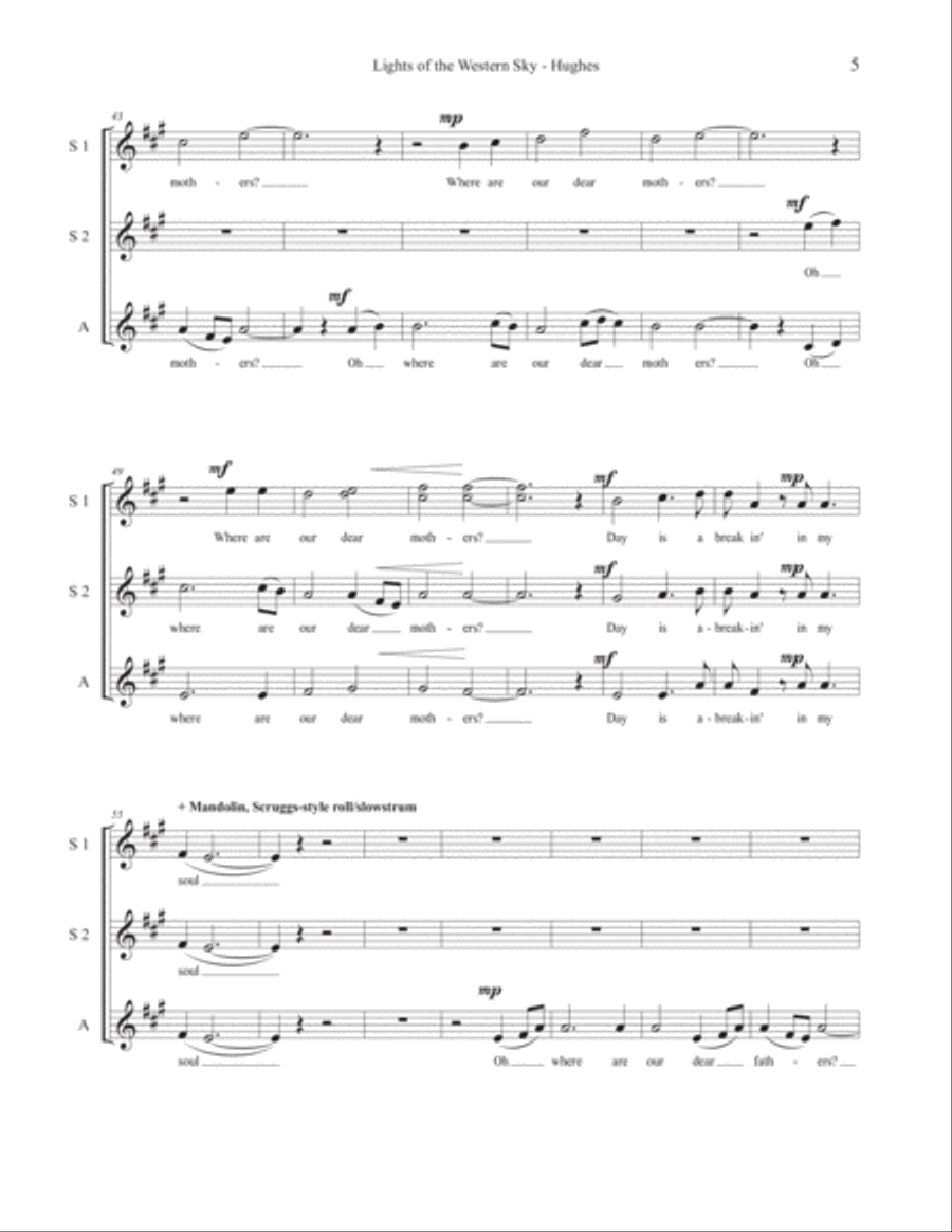 Lights of the Western Sky [SSA Choral Part with Keyboard Reduction] SSA scores gallery preview page 5