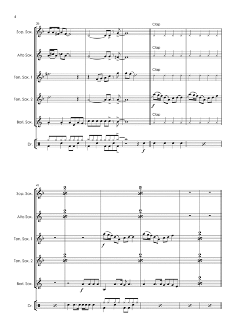 Are You Gonna Go My Way Are You Gonna Go My Way Saxophone Quintet scores gallery preview page 6